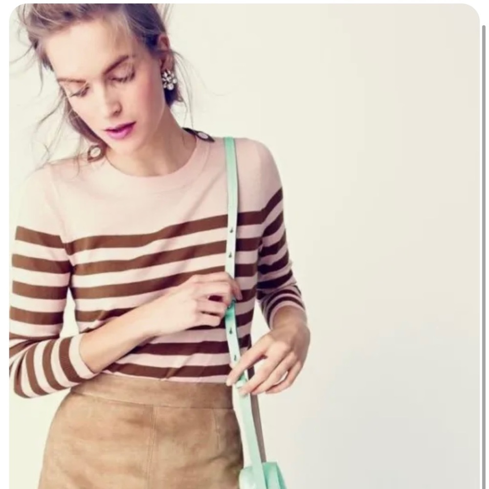 J.Crew XS 100% Fine Merino Wool Peach Twig Button Sweater